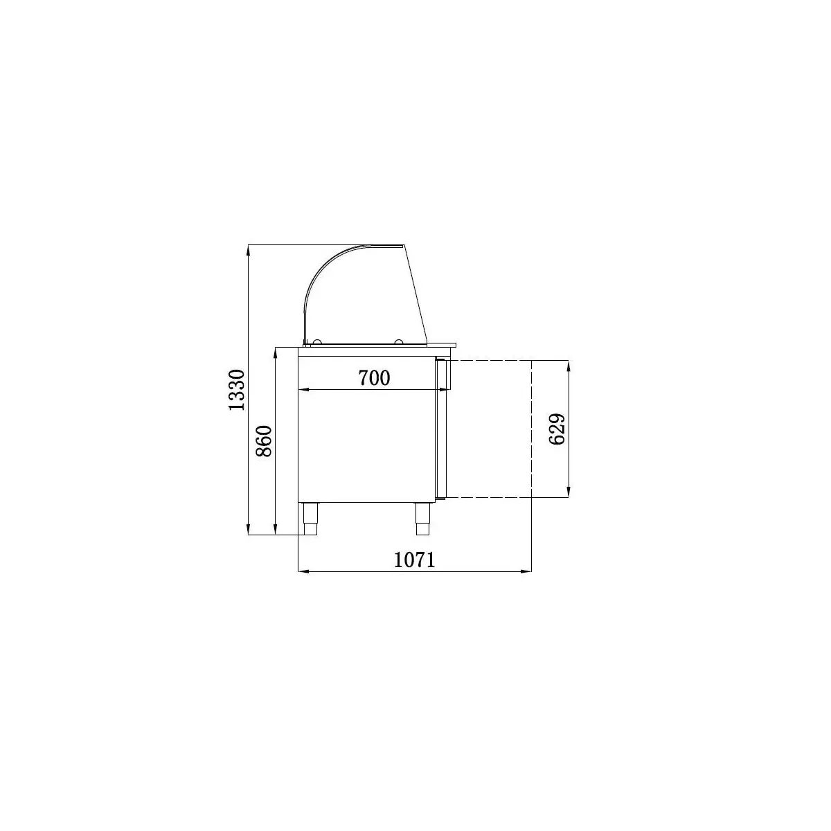 koelwerkbank glasopstand 2 deuren - image 2