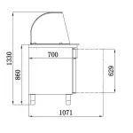 KOELWERKBANK GLASOPSTAND 2 DEUREN - Image 2