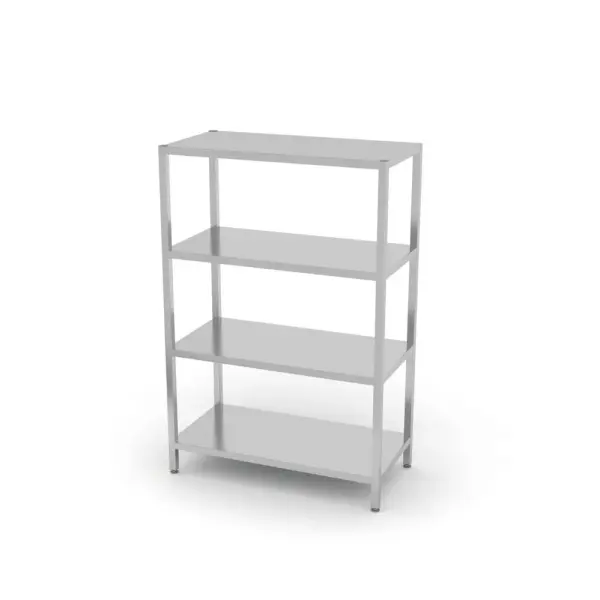 Opbergrek met 4 volledige planken – geschroefd, HENDI, Kitchen Line, 1000x400x(H)1800mm - Main Image