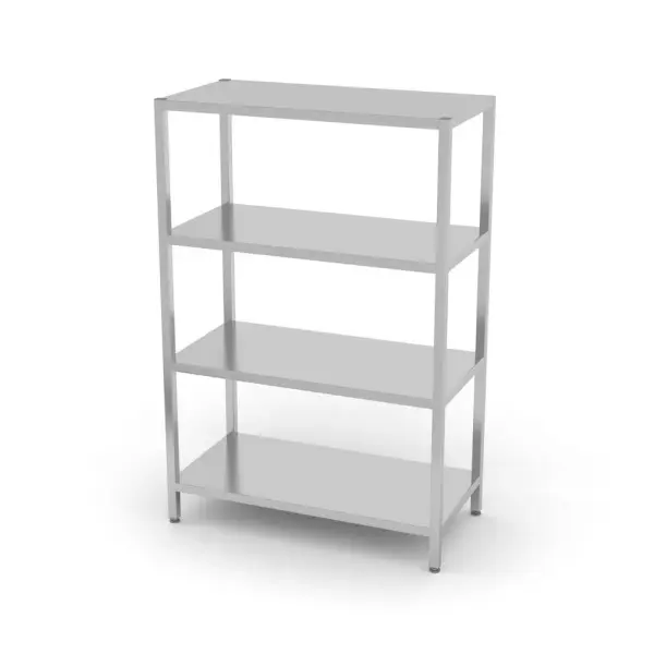 Opbergrek met 4 volledige planken – geschroefd, HENDI, Kitchen Line, 1000x500x(H)1800mm - Main Image