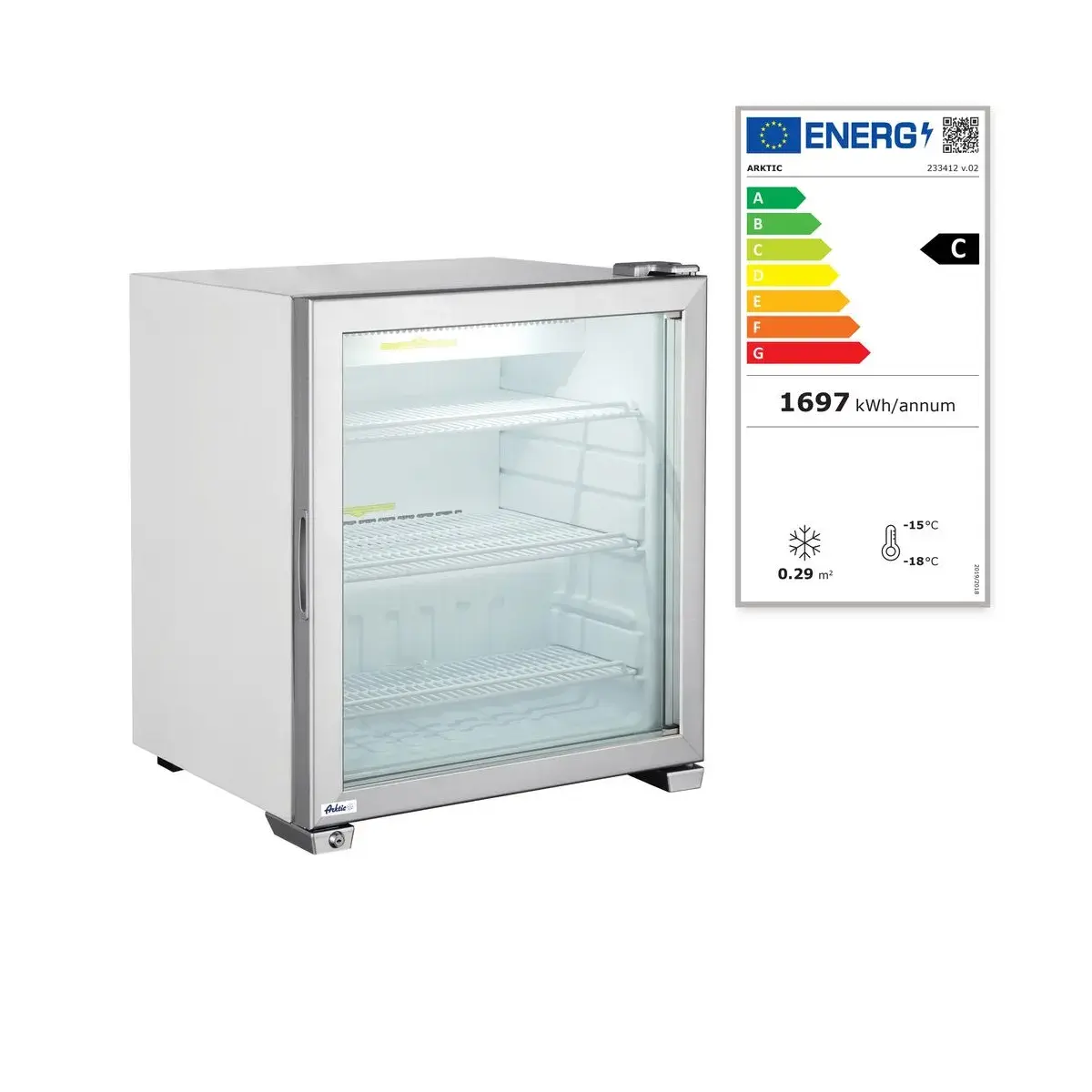opzet vriesvitrine 90 l, arktic, 230v/230w, 620x593x(h)680mm - image 4