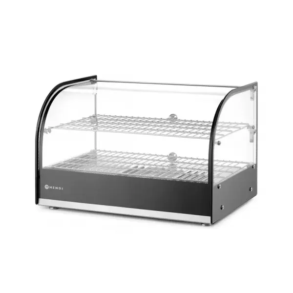 Opzet warmhoudvitrine tweelaags, HENDI, twee niveaus, Zwart, 220-240V/800W, 554x376x(H)376mm - Image 2