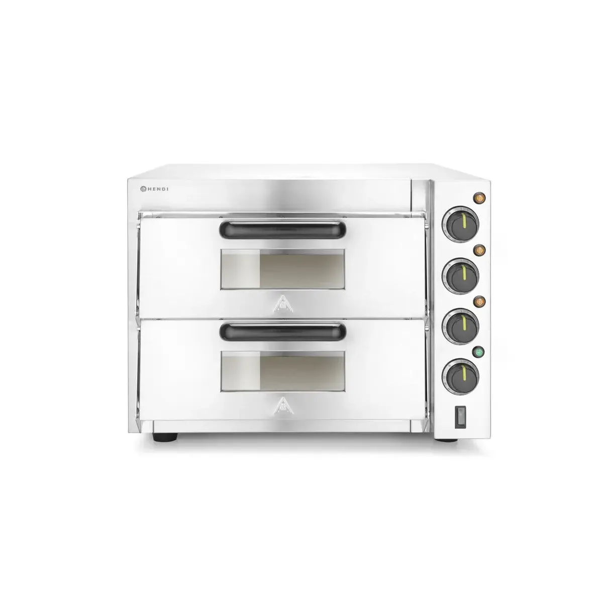 pizza oven 2 kamers compact, hendi, zilver, 230v/3000w, 580x560x(h)435mm - main image