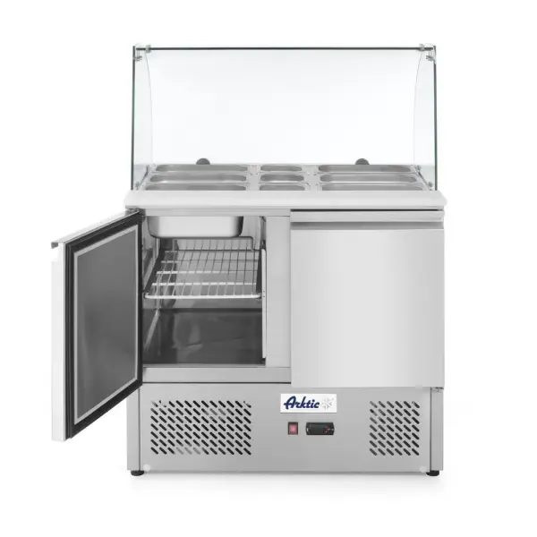 Saladette met 2 deuren en glazen vitrine 300L, Arktic, 230V/310W, 912x702x(H)1330mm - Main Image
