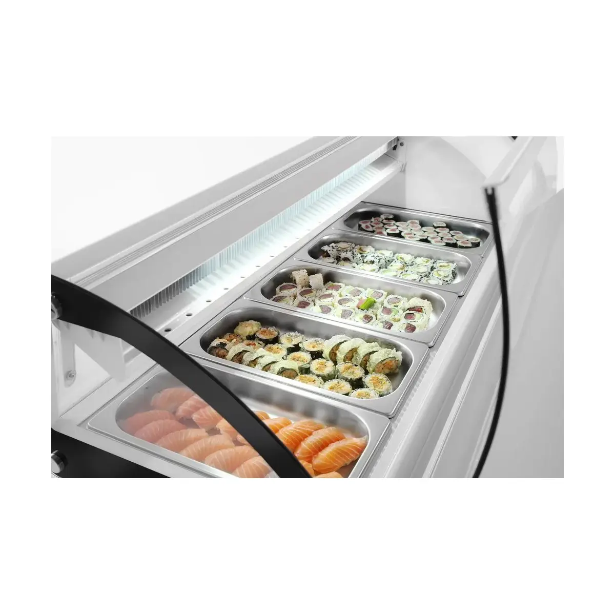 sushi display 5x gn 1/3, arktic, 230v/160w, 1307x445x(h)327mm - image 4