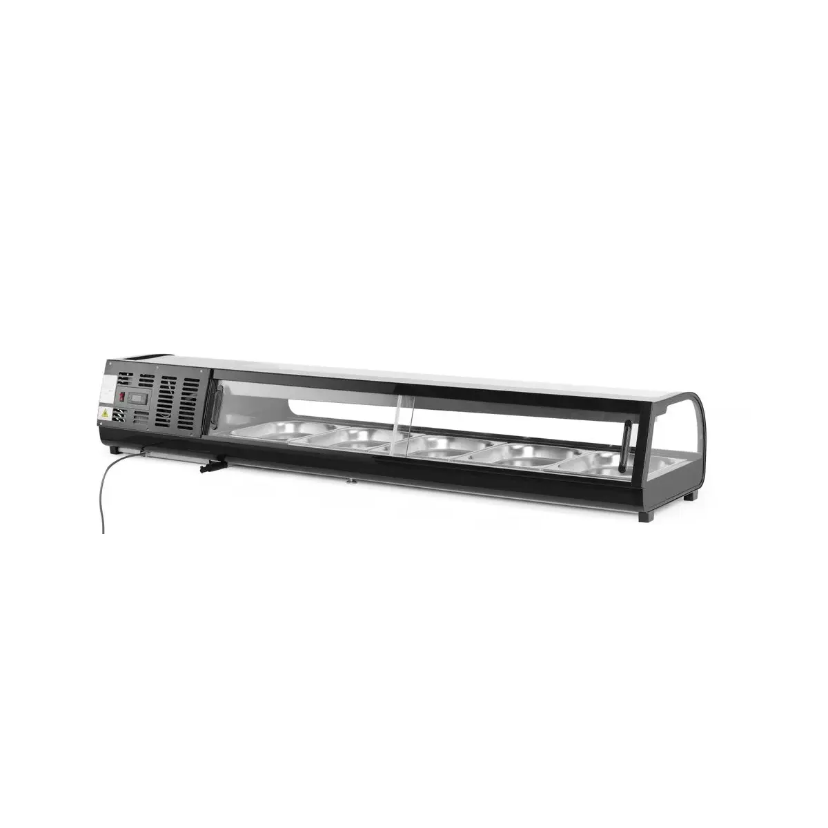 sushi display, arktic, capaciteit: 5x gn 1/2 (h)40 mm (containers inbegrepen)., zwart, 220-240v/190w, 1800x420x(h)265mm - image 3