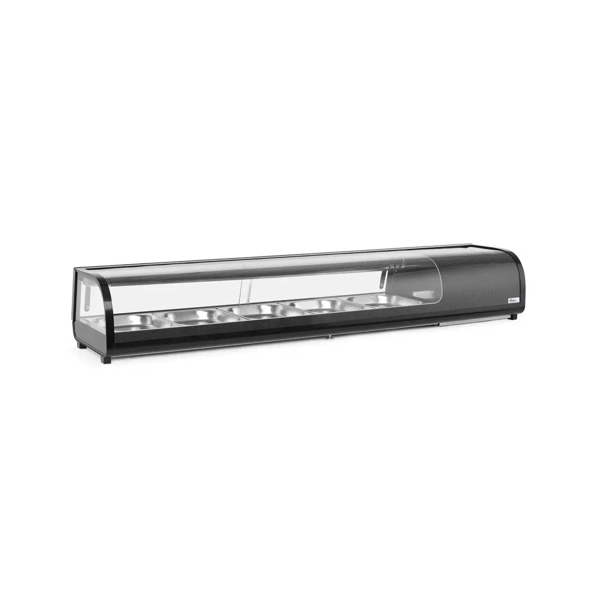 sushi display, arktic, capaciteit: 5x gn 1/2 (h)40 mm (containers inbegrepen)., zwart, 220-240v/190w, 1800x420x(h)265mm - image 4