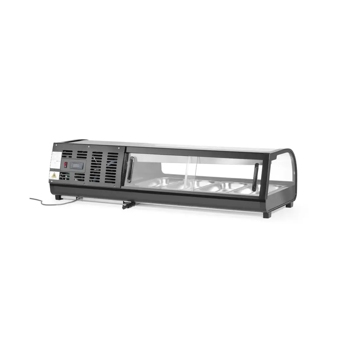 sushi display, arktic, containers inbegrepen: 4x gn 1/3 (h) 40 mm., gn 1/3, zwart, 220-240v/190w, 1177x426x(h)296mm - image 2