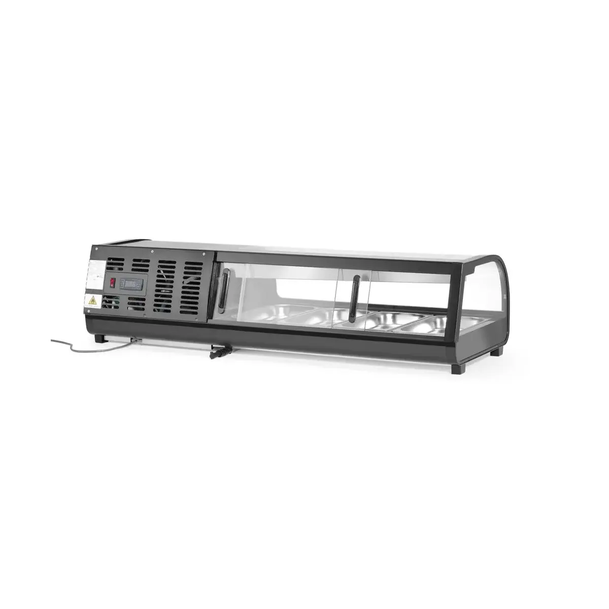 sushi display, arktic, containers inbegrepen: 4x gn 1/3 (h) 40 mm., gn 1/3, zwart, 220-240v/190w, 1177x426x(h)296mm - image 3