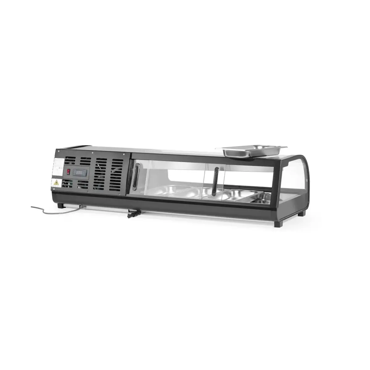 sushi display, arktic, containers inbegrepen: 4x gn 1/3 (h) 40 mm., gn 1/3, zwart, 220-240v/190w, 1177x426x(h)296mm - image 4