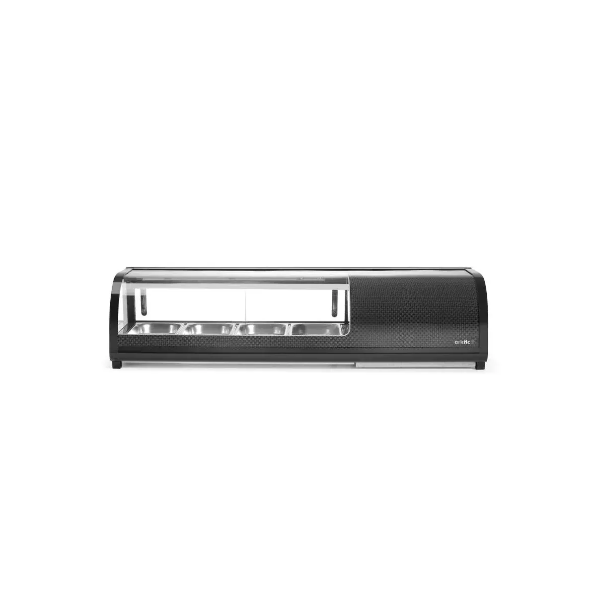 sushi display, arktic, containers inbegrepen: 4x gn 1/3 (h) 40 mm., gn 1/3, zwart, 220-240v/190w, 1177x426x(h)296mm - main image