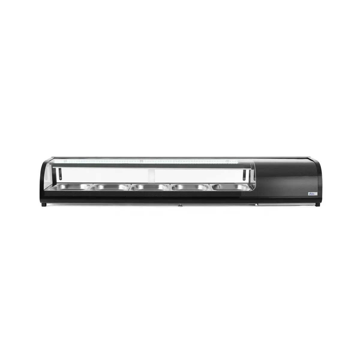 sushi display, arktic, inclusief containers: 6x gn 1/3 (h) 40 mm., gn 1/3, zwart, 220-240v/190w, 1529x426x(h)296mm - image 2