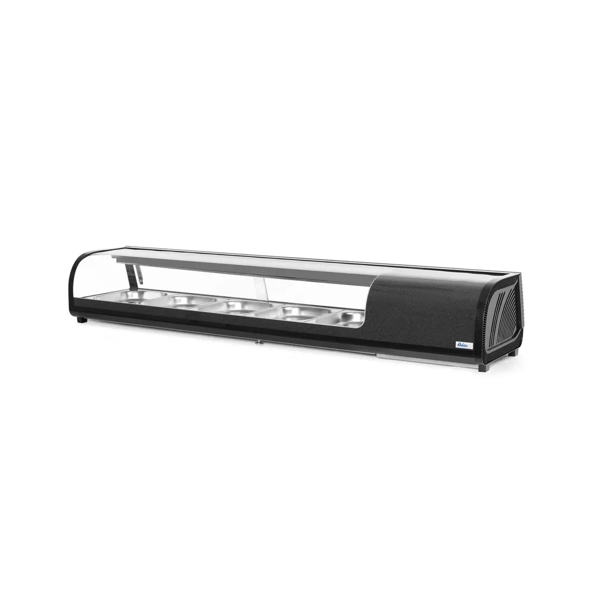 sushi display, arktic, inclusief containers: 6x gn 1/3 (h) 40 mm., gn 1/3, zwart, 220-240v/190w, 1529x426x(h)296mm - image 3