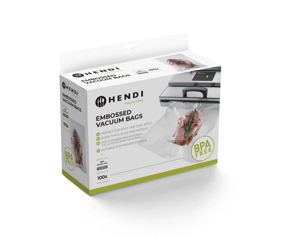 Vacuümverpakkingszakken met reliëf, HENDI, 100 st., 150x400mm - Main Image vacuümverpakkingszakken met reliëf, hendi, 100 st., 150x400mm - main image
