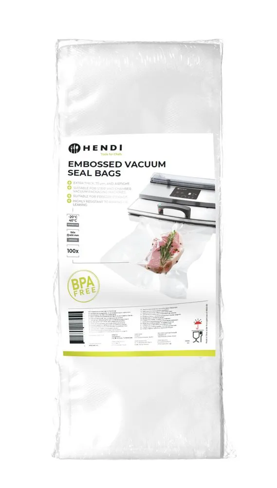 Vacuümverpakkingszakken met reliëf, HENDI, 100 st., 150x400mm - Main Image vacuümverpakkingszakken met reliëf, hendi, 100 st., 150x400mm - main image