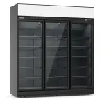 VRIESKAST 3 GLASDEUREN ZWART INS-1530F BL **Let op, er is sprake van een hogere inschakelstroom waardoor een automaat met C karakteristiek noodzakelijk is.** - Main Image