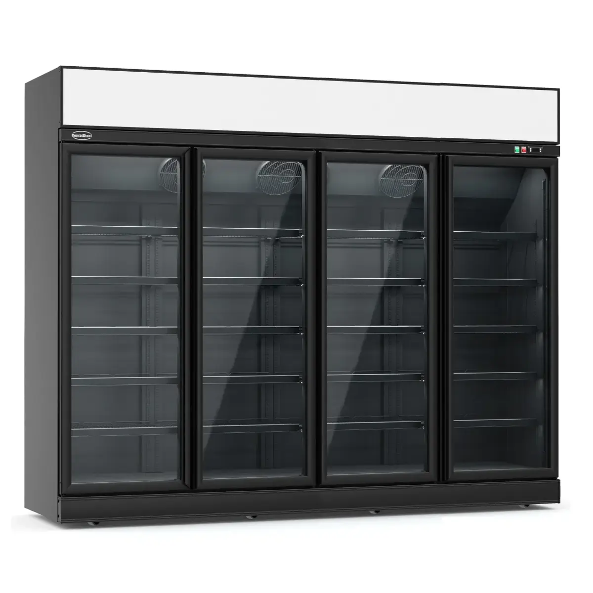 vrieskast 4 glasdeuren zwart ins-2060f bl *transport op aanvraag* **let op, er is sprake van een hogere inschakelstroom waardoor een automaat met c karakteristiek noodzakelijk is.** - main image