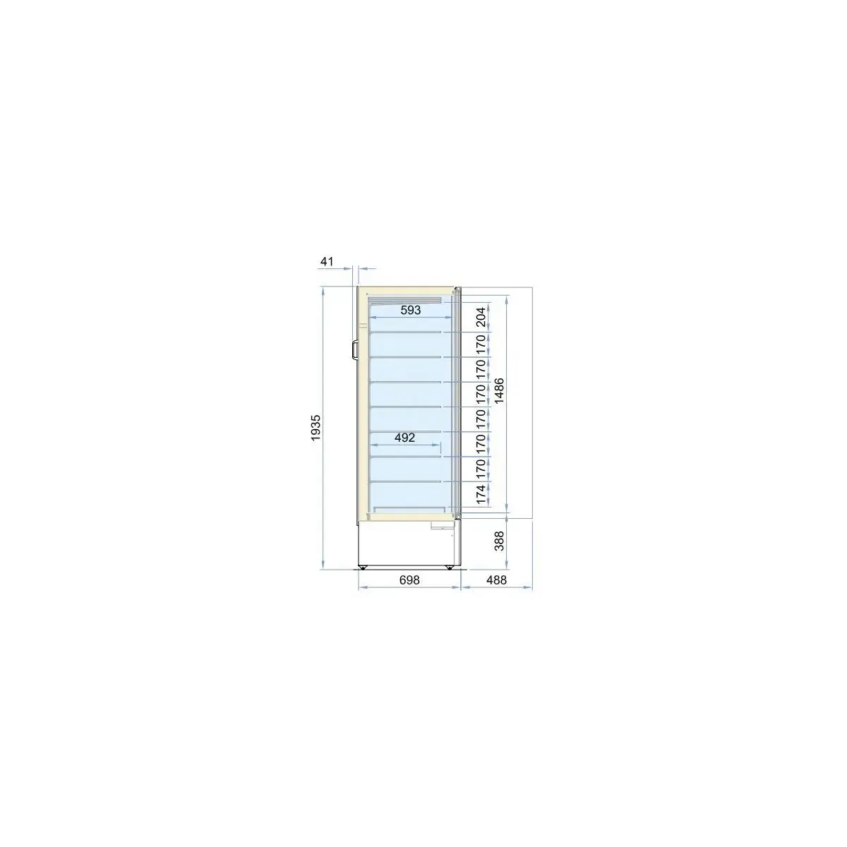 vrieskast glasdeur marin statisch - image 2