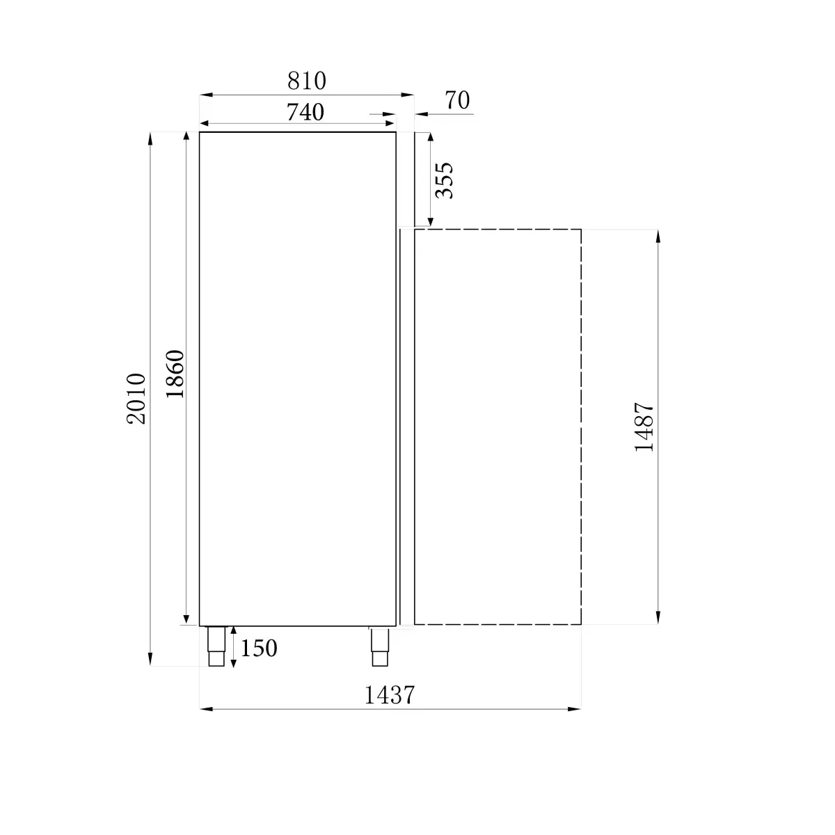 vrieskast rvs+alu 1200 ltr statisch - image 4
