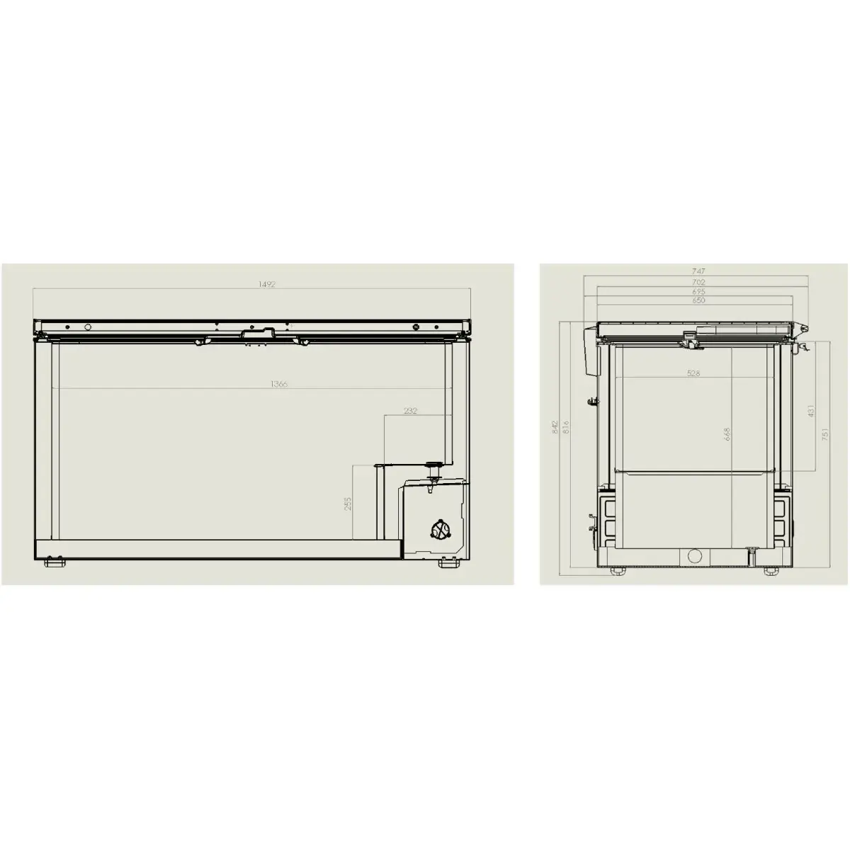 vrieskist rvs deksel 469 l - image 2