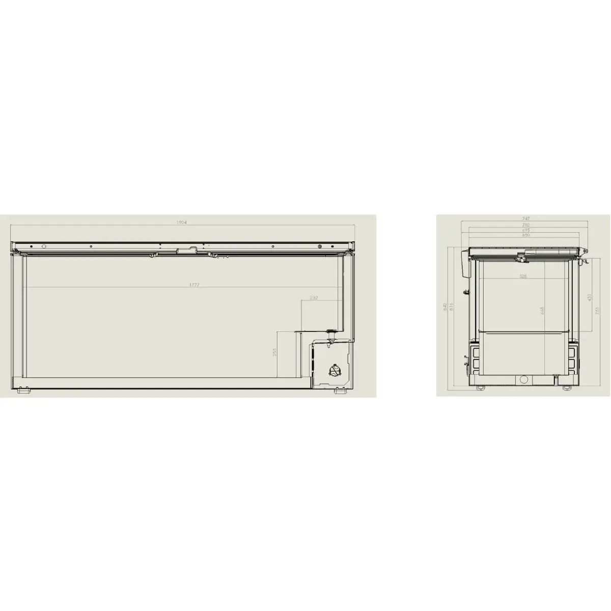 vrieskist rvs deksel 635 l - image 2