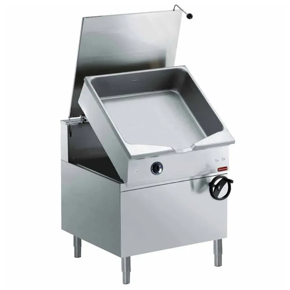 Autom. kantelbare gasbraadpan, "Duomat" kuip 100 liter, op meubel