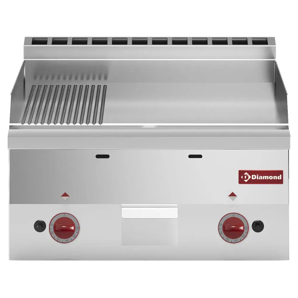 Bakplaat gas, 2/3 glad en 1/3 gegroefd -Top- - Main Image