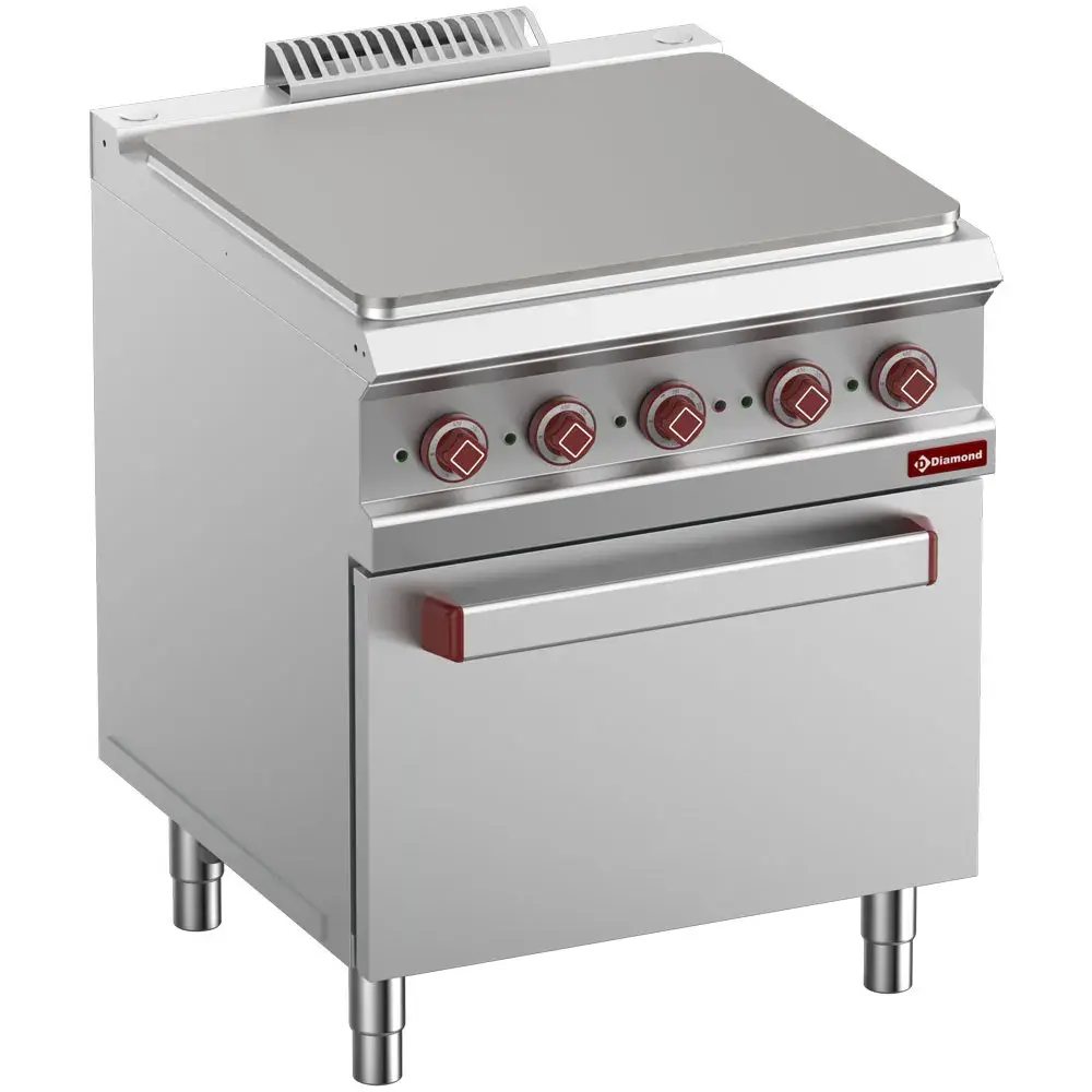 Fornuis met elektrische kookplaat, module 1/1, op oven GN 2/1