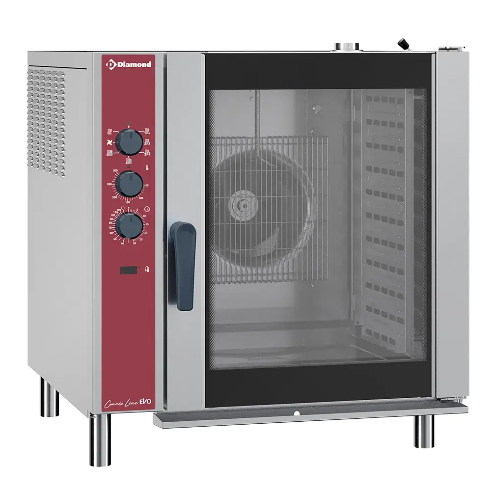 Elektrische convectie oven 10x GN 1/1, automatische luchtbevochtiger