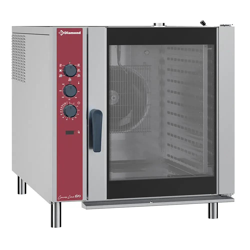 Elektrische convectie oven, 10x GN 2/1, automatische luchtbevochtiger