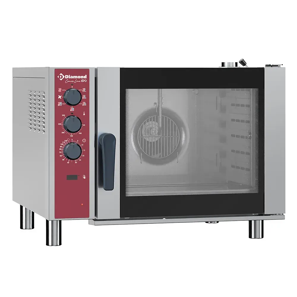 Elektrische convectie oven 6x GN 1/1, automatische luchtbevochtiger
