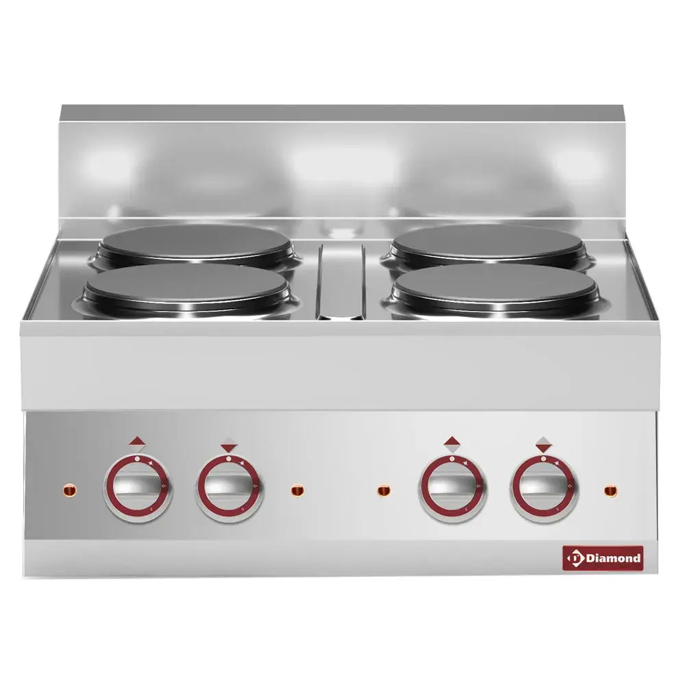 Elektrisch fornuis 4 ronde kookplaten -Top-