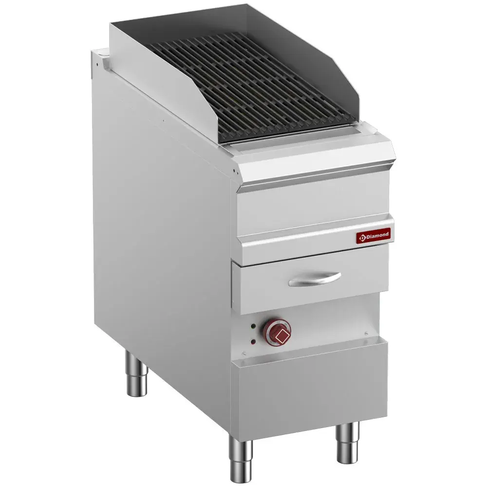 Elektrische stoomgrill, module 1/2, rooster in gietijzer "dubbelzijdig"