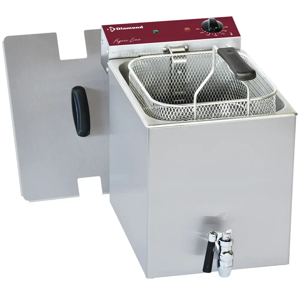 Elektrische friteuse tafelmodel 8 liter + aftapkraan