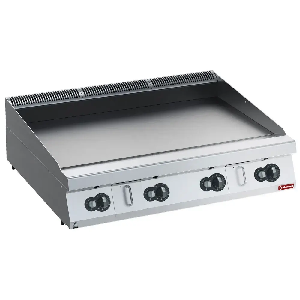 Bakplaat op gas, HP, vlak, nitro chroom -TOP-