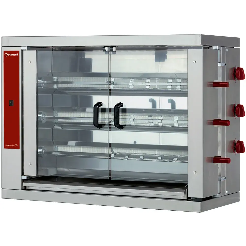 Gas chicken roaster, 3 spits (18 chicken) - Main Image