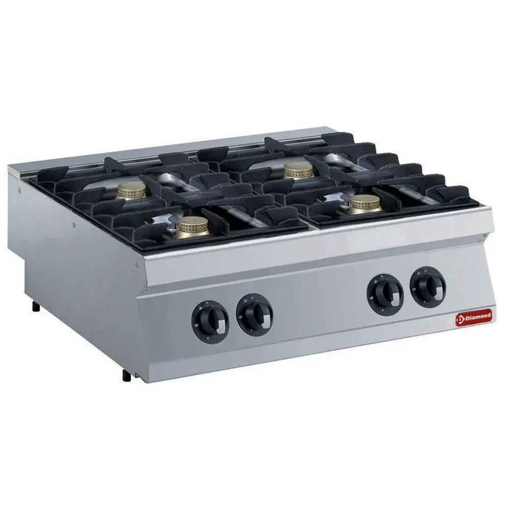 Gasfornuis met 4 vuren, 4x 5,5 kW -TOP-