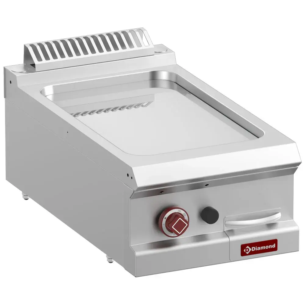 Braadplaat op gas met vlakke plaat, hard verchroomde, module 1/2 -Top-