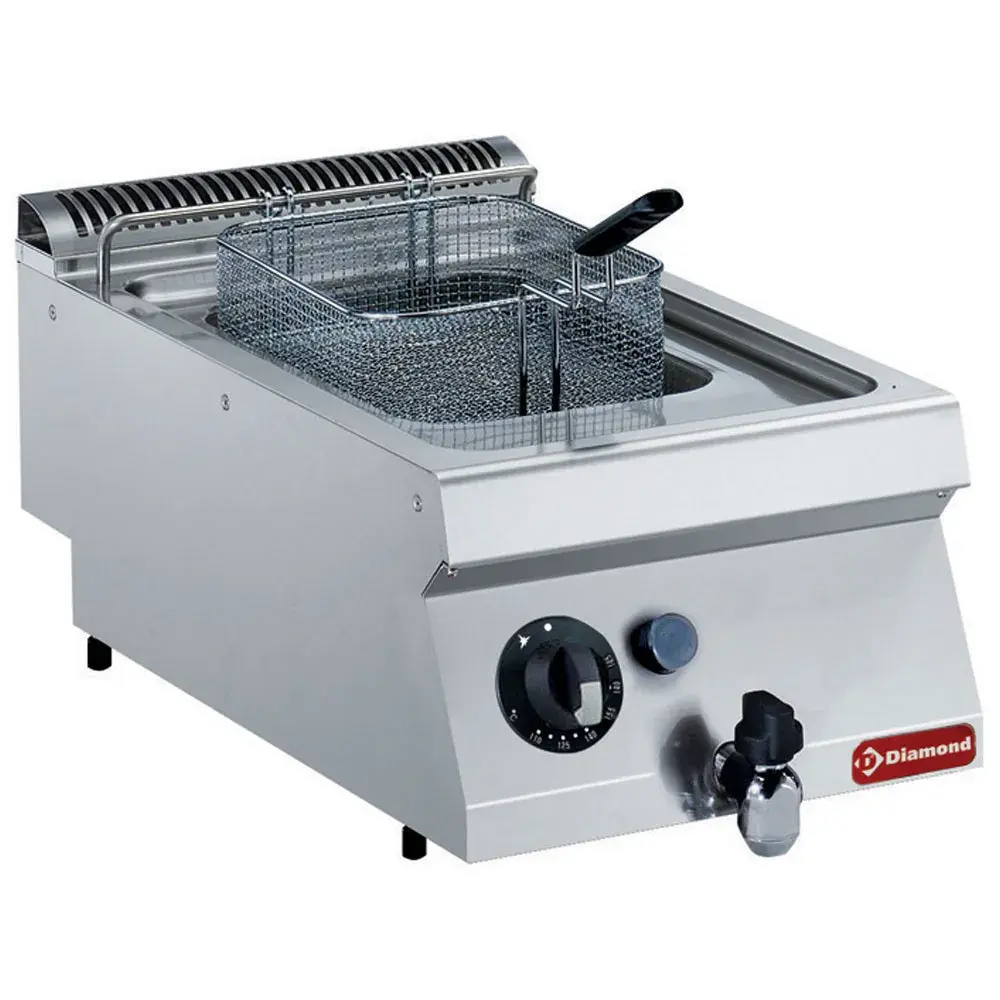 Gasfriteuse, kuip in "Y" 7 liter, buitenkant branders -TOP-