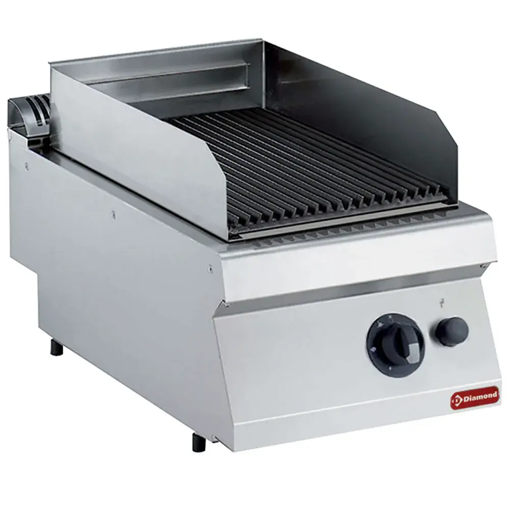 Gas lavasteengrill, rooster in gietijzer 1/2 mod. -TOP-
