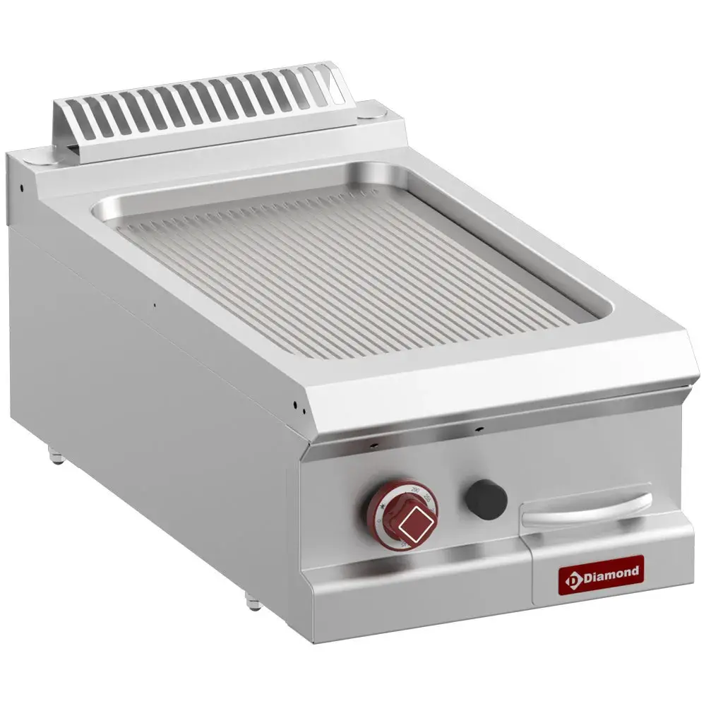 Braadplaat op gas met geribde plaat, module 1/2 -Top-