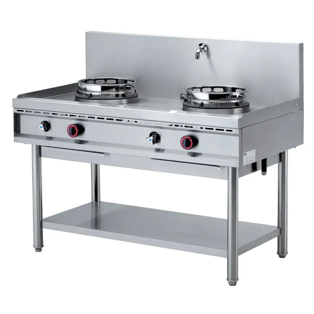 Gas wok stove, 2 burners (13 kW) - Main Image