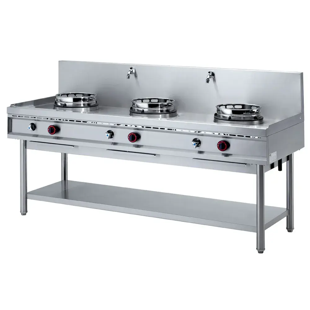 Gas wok stove, 3 burners (13 kW) - Main Image