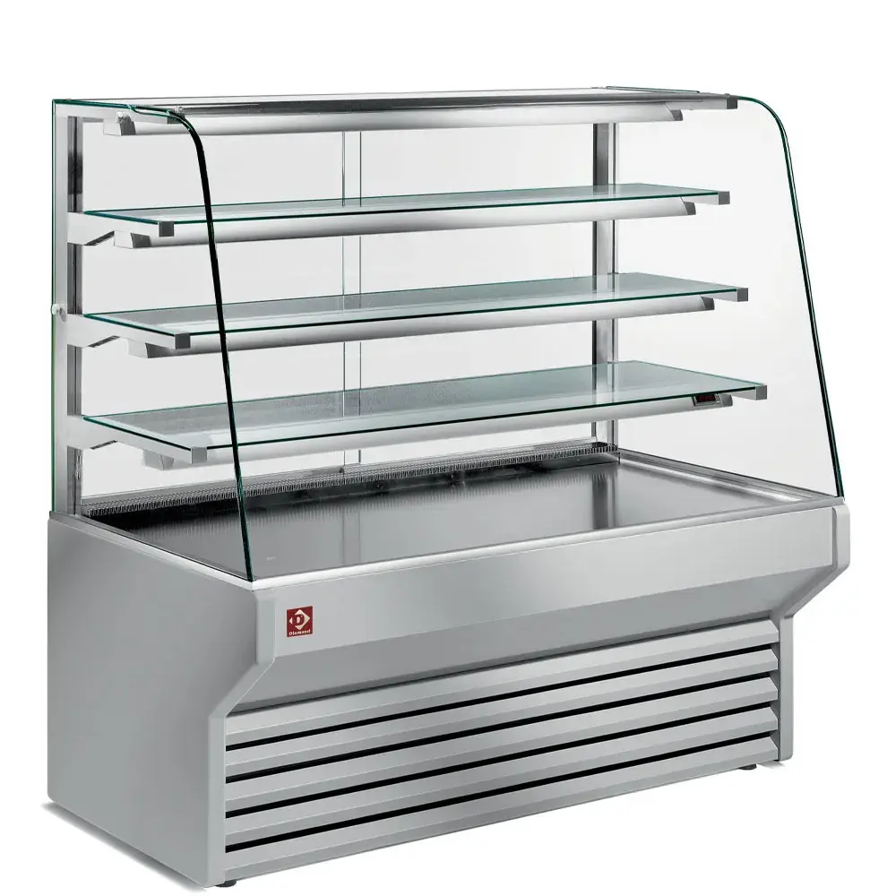 Gekoelde vitrinetoonbank gebogen ruit - Main Image