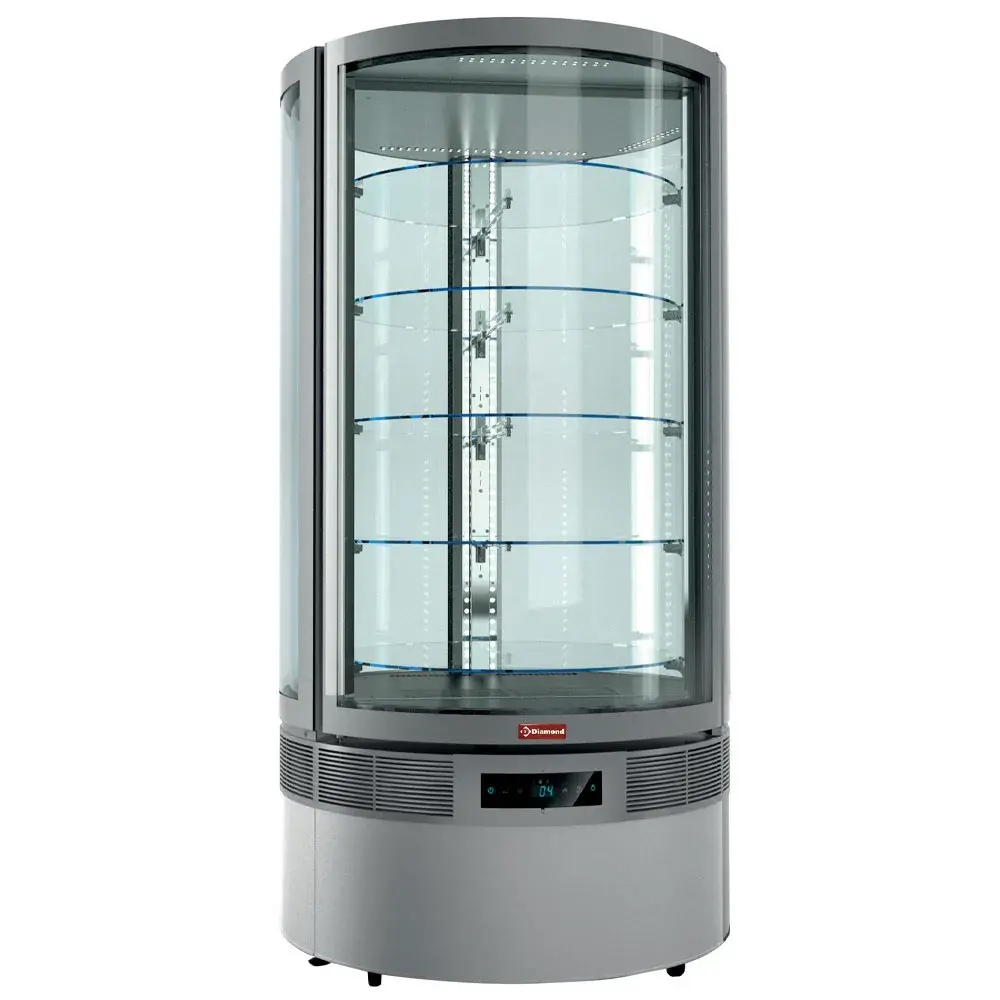 Glazen vitrine, cilinder, 5 niveaus, geventileerd - Main Image