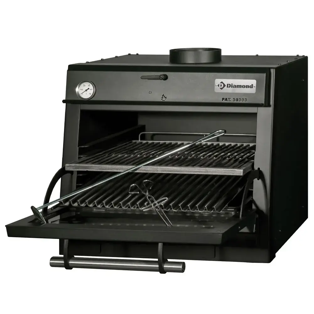 Houtskooloven-BBQ, GN 1/1 (60 Kg/h)/Zwart - Main Image