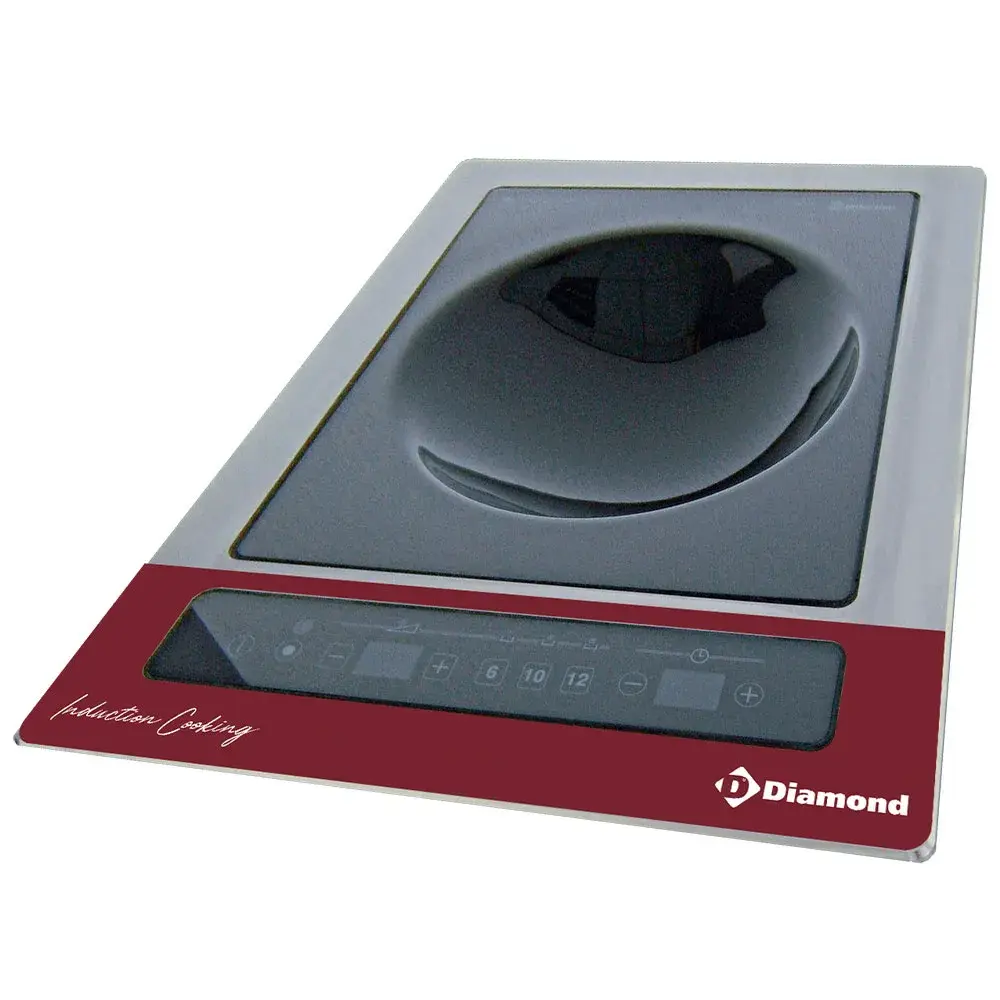 Inductieplaat "wok-inbouwbaar" 6 kW-TRI, tactiele toetsen