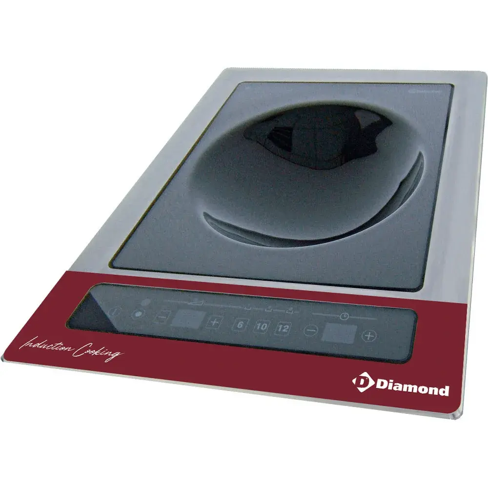 Inductieplaat "wok-inbouwbaar" 6 kW-TRI, tactiele toetsen
