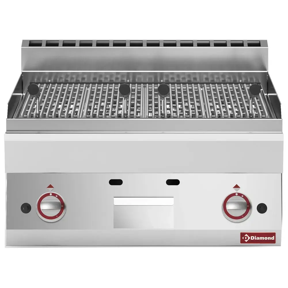 Lavasteengrill op gas met bakrooster in gietijzer -Top-