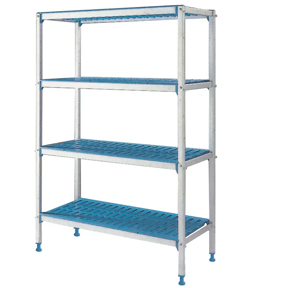 Lineaire rek in geanodiseerd aluminium 4 niveau's "Modular Rack" - Main Image